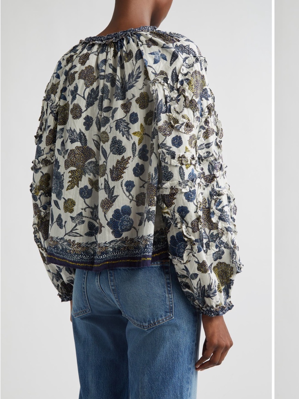 Ulla Johnson Azrou Floral Ruffle Split Neck
Peasant Top Sz 0 but fits up to Sz 6 - Picture 5 of 11